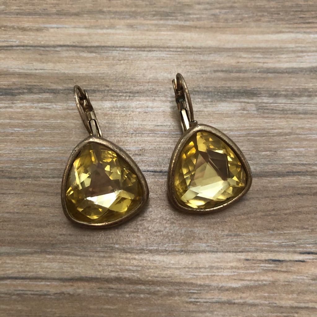 Bezel Set Statement Earrings